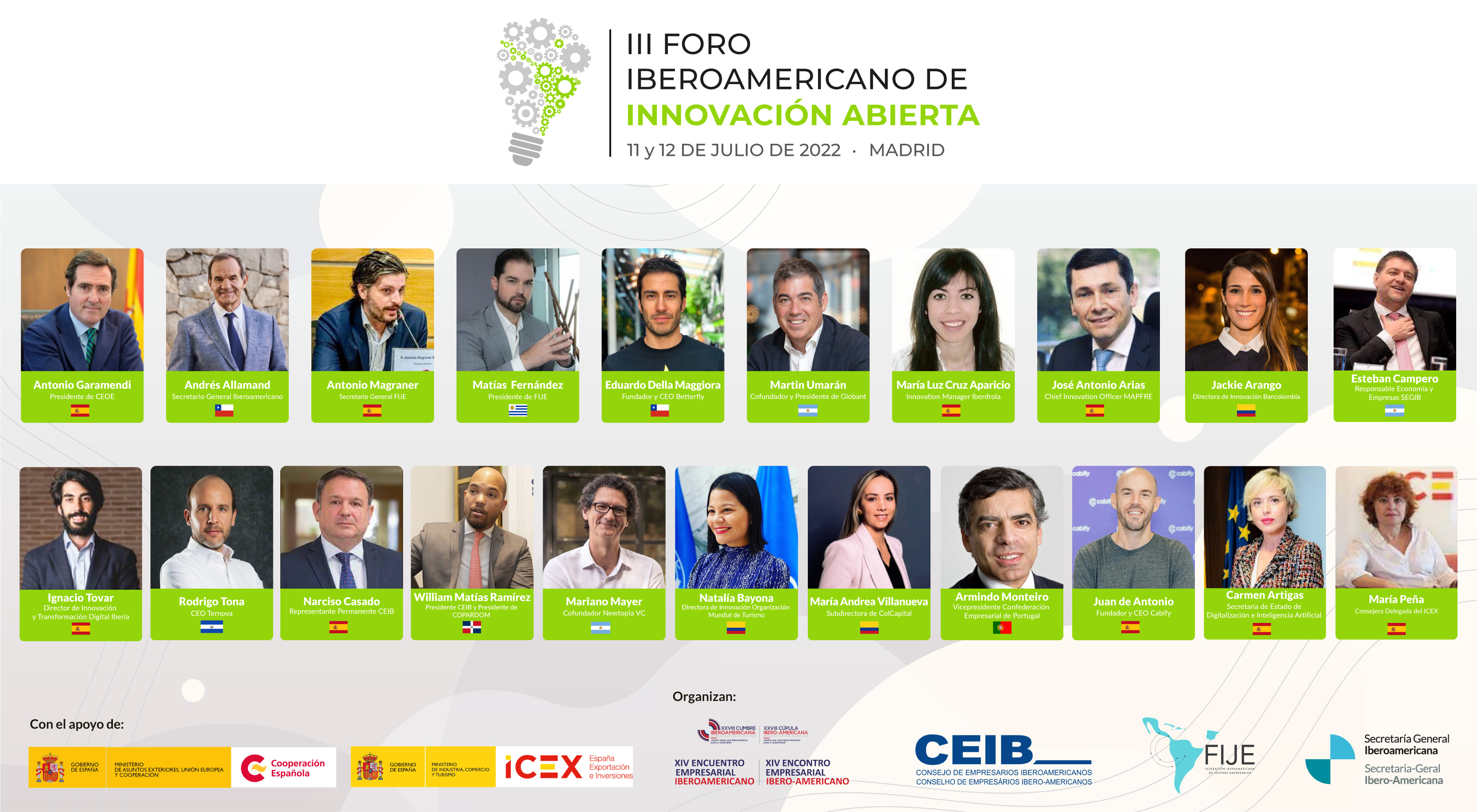 Ponentes III Foro Iberoamericano de Innovación Abierta