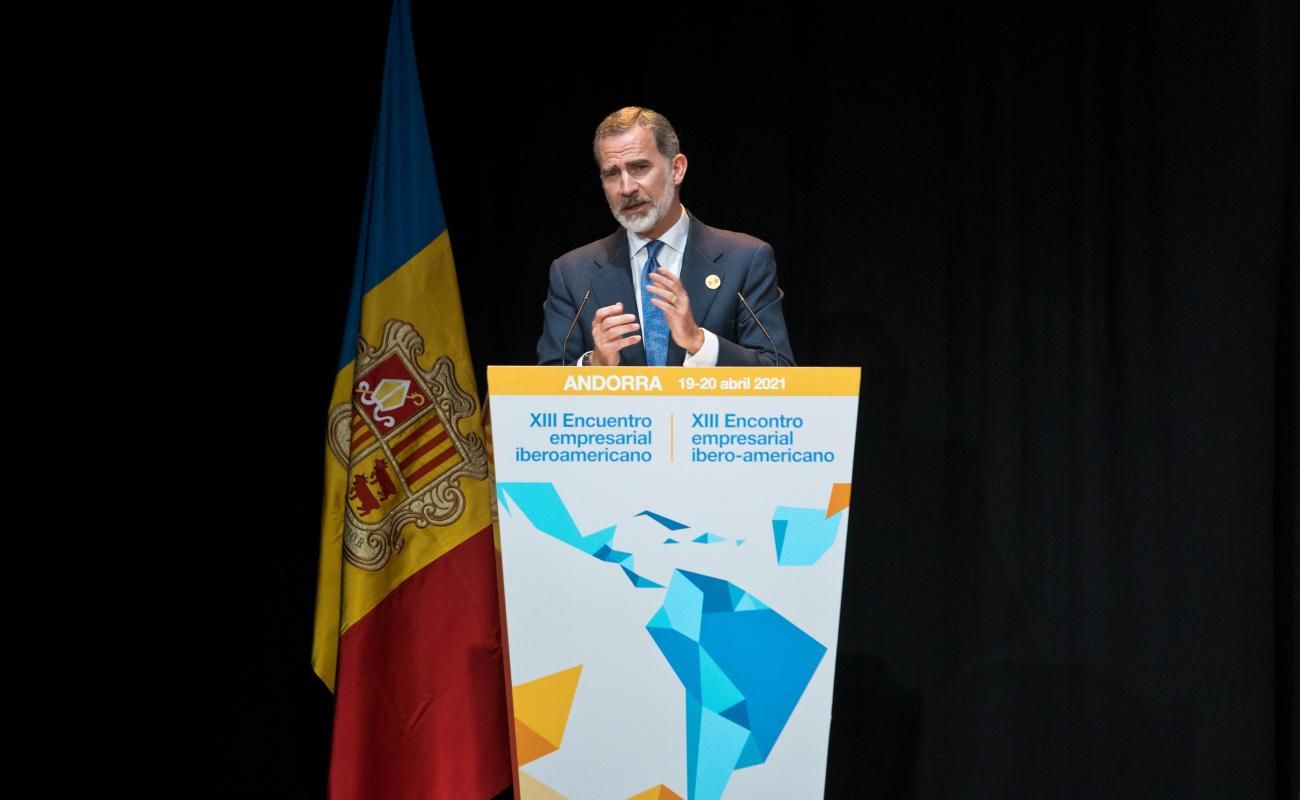 el Rey Felipe VI interviniendo en la clausura del Encuentro Empresarial Iberoamericano