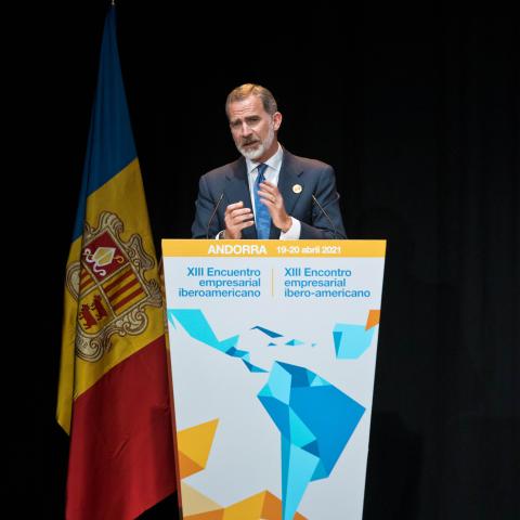 el Rey Felipe VI interviniendo en la clausura del Encuentro Empresarial Iberoamericano