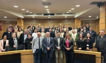 Narciso Casado y Antonio Magraner con los alumnos del curso en CEOE