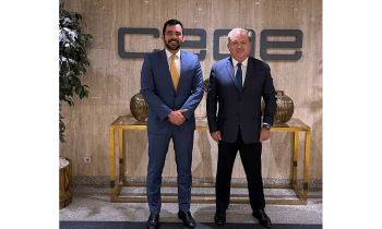 El secretario permanente de CEIB, Narciso Casado junto al presidente de AJE Venezuela, Rodrigo Lepervanche